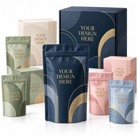 Sachets d'emballage personnalisés pour thé Oolong, pochettes à soufflets latéraux avec fermeture thermoscellée, impression numérique, multi-SKU, emballage vide uniquement