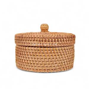 Boîte de rangement en rotin naturel faite à la main pour l'organisation de la maison et un style intérieur propre - Product Image 2