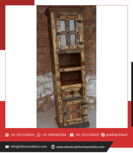 Gabinete de madera reciclada alto de diseño personalizado respetuoso con el medio ambiente, almacenamiento de madera sostenible para dormitorio, apartamento al aire libre, sala de estar - Product Image 2