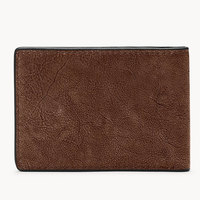 Dompet Lipat dua kulit asli ramping mewah kualitas tinggi dompet anti-maling dompet pria Logo kustom desain baru