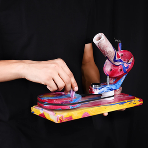 Handmade Vibrant Marbled Yarn Winder Swift Set Pink Red Blue Resin Skein Holder Ball Winder Luxury <b>Gift</b> <b>for</b> <b>Knitters</b> - Product Image 5