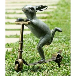 Conejo antiguo con escultura de jardín de linterna en precio competitivo 2025 temporada Navidad vacaciones bronce conejo estatuilla y modelo - Product Image 6