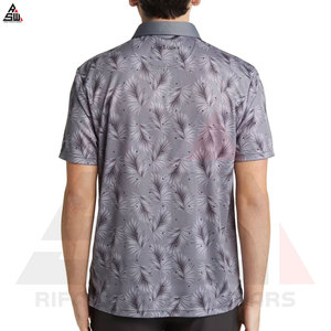 Personalizado transpirable Casual hombres Golf para camisas Rib Stand Collar algodón fibra de bambú más tamaño sublimación impresa - Product Image 4