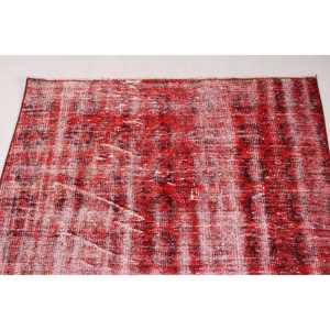 4.3x7.3 ft Rug, Vintage Turkish Rug, <b>Red</b> <b>Wool</b> Rug - Product Image 5