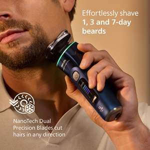 Afeitadora Eléctrica Húmeda/Seca, Cuchillas Rotatorias Triples, Afeitadora Rotatoria Inalámbrica, Resistente al Agua IPX7, Repuesto para Afeitar la Cara - Product Image 4