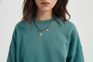 Impression personnalisée unisexe éponge française logo personnalisé broderie coton vierge surdimensionné surpoids col rond sweat-shirt - Product Image 4