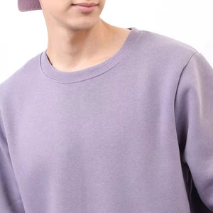 Men's Solid <b>Purple</b> Knitted Crew Neck Pullover Regular Fit Casual Sweatshirt Autumn Wear - Product Image 5
