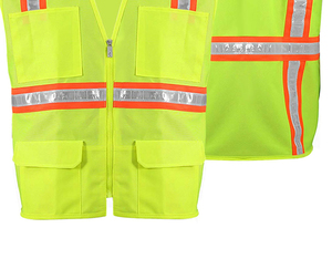 Gilet de sécurité imperméable réfléchissant haute visibilité ANSI classe 1 avec logo personnalisé pour les travaux de construction Service OEM - Product Image 3