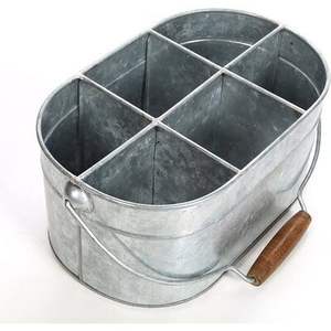 <b>Multipurpose</b> galvanized utensil caddy for use in barbecues cookouts picnics and casual home dinners - Product Image 1