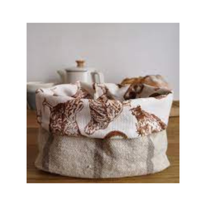 Stockage pliable imprimé écologique durable 100% coton brodé à la main avec doublure parfait pour le panier de table de dîner de famille - Product Image 2