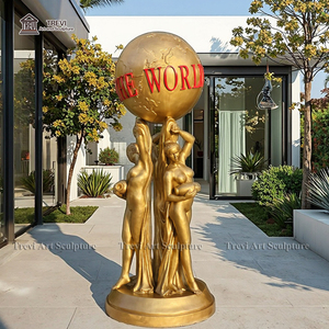 Décoration de cour de maison pleine grandeur le <span class=keywords><strong>monde</strong></span> est à vous Statue Sculpture - Product Image 5