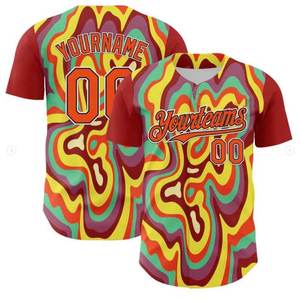 Camisetas de béisbol informales de talla grande con patrón de letras 3D transpirable con logotipo bordado, ropa de softball al por mayor - Product Image 3