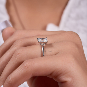 2.50 Ct Elongated Radiant Cut Moissanite Crushed Ice Solitaire Engagement <b>Ring</b> Sparkling Modern Moissanite Bridal Jewelry - Product Image 3