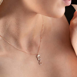 Bijou en argent sterling plaqué or rose, design hippocampe, rhodié, tendance, orné de zircon, diamant et perle, idéal pour mariages et fiançailles - Product Image 3