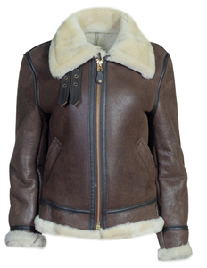 Women Genuine Leather <b>Jacket</b> 100% Sheep Thin Vintage Sherpa Leather Coat <b>Lining</b> Unisex Premium Quality Low MOQ Short Length - Product Image 1