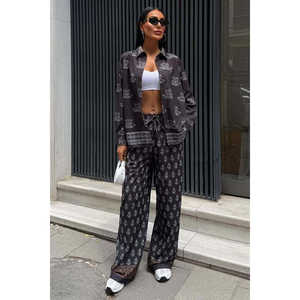 ชุดผ้าลินินลายชนเผ่าสองชิ้น 10120 ซัลวาร์ คามีซ - Product Image 4