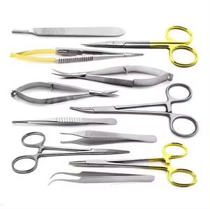 Kit de fórceps de instrumentos quirúrgicos de microcirugía profesional más vendidos, 11 Uds., microcirugía, estudiantes de medicina, acero inoxidable - Product Image 1