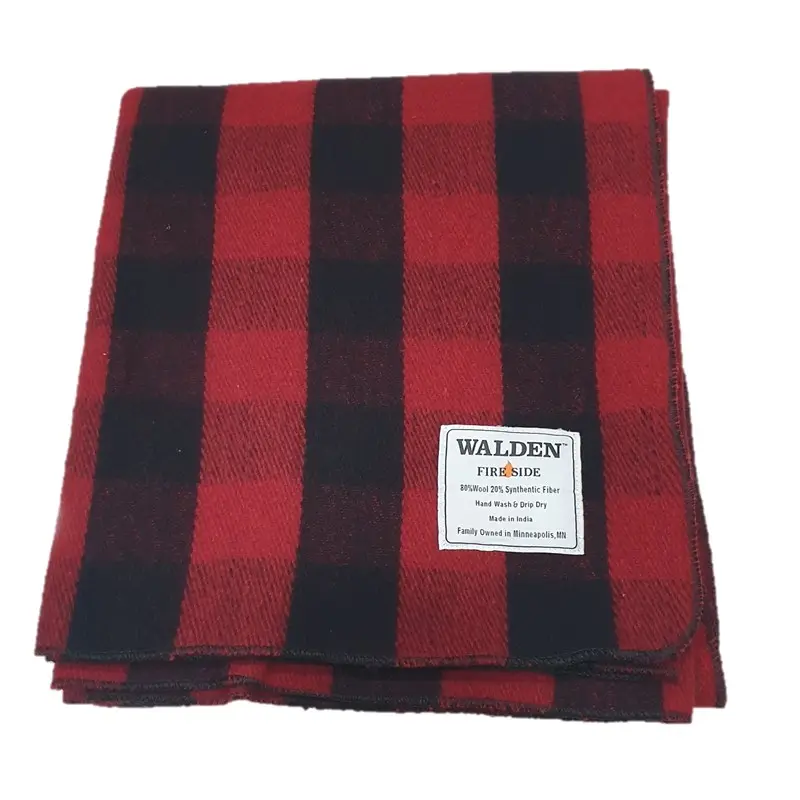 Клетчатое шерстяное Походное одеяло Bunkhouse, размер 66x90 дюймов, красные и черные Клетчатые Шерстяные одеяла в стиле буйвола, 4,5 фунтов