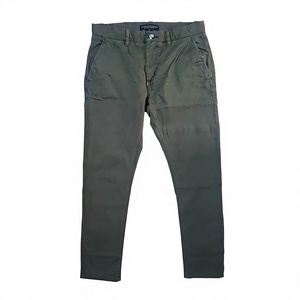 <b>White</b> <b>Men's</b> 100% Cotton Worsted Slim Fit Straight Leg Casual Office <b>Trousers</b> Custom Option Garment Dyed Pleated Front - Product Image 2
