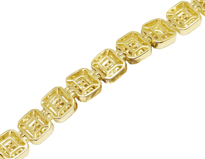 Pulsera Hip Hop para Hombre con Incrustaciones de Diamantes Moissanite en Forma de Baguette de 2.30 CT VVS1-VVS2 en Plata S925 Chapada en Oro - Product Image 4