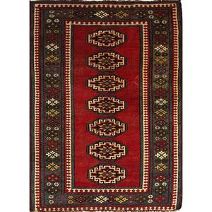 Alfombra Kilim de Lana Kiaan de Gran Tamaño, Anudada a Mano, con Patrón Geométrico Rojo y Naranja, para Entrada, Pasillo, Rectangular, Modelo Paem-1442, 9x12 - Product Image 1