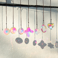 Attrape-soleil papillon en cristal, pendentif prisme suspendu, décoration arc-en-ciel pour fenêtre et jardin, cadeau de mariage