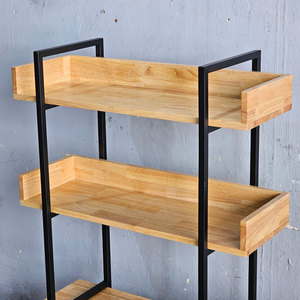 Étagère décorative à 3 niveaux Vernon avec tiroirs 80x32x128 cm Supports de rangement en acier pour salon ou cuisine KS68072 - Product Image 5