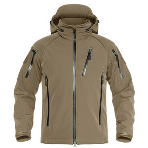 Chaqueta Bomber Deportiva con Capucha para Exteriores, de Softshell, Transpirable, de Secado Rápido, Cortavientos, para Senderismo de Invierno, para Hombre - Product Image 1