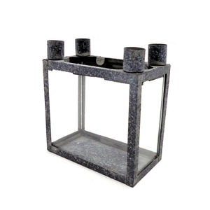 Fantaisie conçu fer et verre avent bougeoir mat noir PC maison et fête de noël éclairage décoration à la main en vrac - Product Image 3