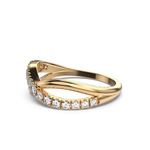 Anillo de diamantes cultivados en laboratorio de corte redondo de oro blanco de 14K Banda de compromiso ecológica con certificados GIA e IGI Regalo - Product Image 2
