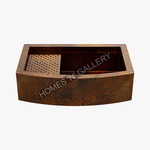 Antique Copper Hammered Stainless Steel Metal <b>Kitchen</b> <b>Sink</b> Modern Design Under Mount Handmade <b>Sink</b> for <b>Kitchen</b> Bathroom Use - Product Image 2