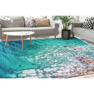 Alfombra con Vista al Océano Aboveal - Alfombra Estampada con Función Antideslizante, Alfombra de Terciopelo - Product Image 4