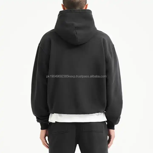 Sudadera con capucha de streetwear personalizada de alta calidad, estilo vintage, lavado ácido gris, hombros caídos, peso pesado, doble cremallera, lavada - Product Image 6