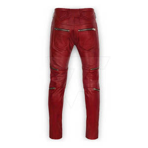 Elegantes pantalones informales de cuero Premium de cintura alta para hombres y mujeres, tela no tejida ligera, Pantalones rectos de lavado oscuro - Product Image 3