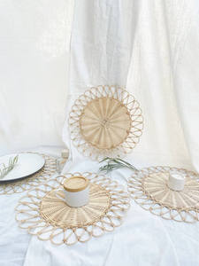 Geulis Flower Round Rattan <b>Placemat</b> Rattan Decoration Round Rattan <b>Placemat</b> Made in Vietnam - Product Image 2