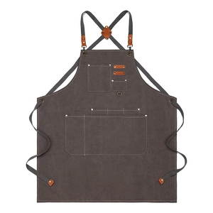 2025 Professional Cross Back <b>Cooking</b> <b>Apron</b> Sleek Sleeved Design with Two Convenient Pockets - Product Image 2