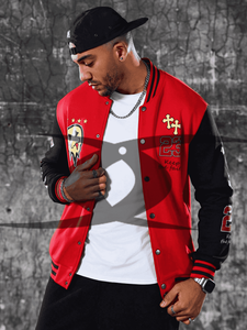 Vente en gros Blouson bombardier à manches en cuir de baseball personnalisé pour hommes Veste d'hiver en fourrure de mouton - Product Image 3