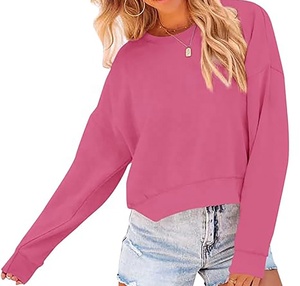 Glamorous Trendy Women's Cotton Fleece Poliéster Crop Top Sudadera con capucha Importado Pakistán Diseño sostenible Deportivo en relieve - Product Image 1