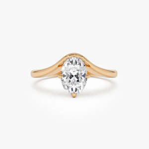 Designer Oval Cut Lab Grown Diamond Setting Engagement Ring 1.00 Ctw E-F Color VS Clarity 14K Gold IGI Certified For Women - Product Image 3