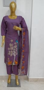 2025 hermoso Floral tradicional indio algodón rayón tejido bordado Kurtis Casual conjunto pintado lavable Natural - Product Image 2