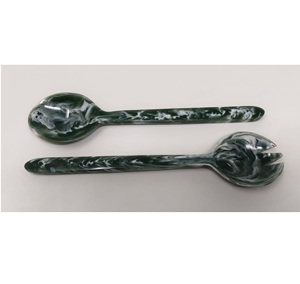 Juego de Cucharas para Servir Ensalada de Resina, Ecológicas, Aptas para Lavavajillas, Utensilios para Ensalada, Cocina Casera, Hechas en India - Product Image 1