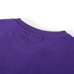Sudadera informal de cuello redondo de invierno de lana púrpura bordado 3D fraternidades transpirable suave Chenille forro frontal - Product Image 4