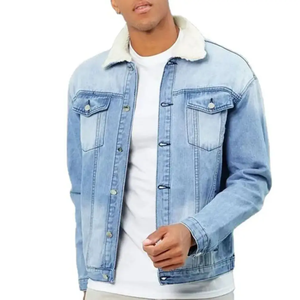 Chaqueta vaquera personalizada para hombre, chaqueta vaquera bordada de piloto de ocio de color sólido para hombre de alta calidad - Product Image 6