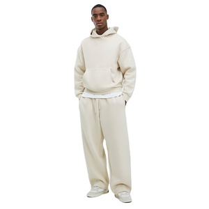 Custom Men Tracksuit 100% Cotton Heavyweight Oversized Jogging Sweat Suit Fleece Oversized Men Sweatpants and Hoodie <b>Set</b> for men - Product Image 1
