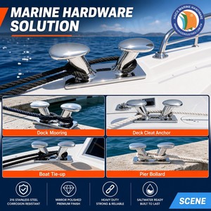Bitta a Doppio Corno in Acciaio Inox 316 <span class=keywords><strong>per</strong></span> Uso Marino, 240mm, <span class=keywords><strong>per</strong></span> Ormeggio e Attracco, Accessori <span class=keywords><strong>per</strong></span> Navi, Yacht e Imbarcazioni - Product Image 5