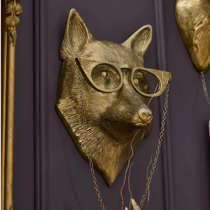 Escultura de pared de ciervo de imitación con estilo, montaje de cabeza de Animal hecho a mano para decoración moderna del hogar con temática Vintage o Boho - Product Image 1