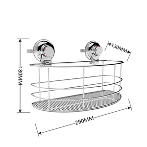 Vendita calda a parete in acciaio inox a singolo livello Caddy per doccia molto forte ventosa in acciaio inox ripiani - Product Image 2