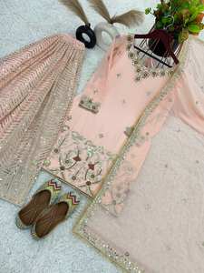 Traje Sharara de Alta Calidad para Mujer, Diseño de Última Moda, Georgette Pesada con Bordado y Lentejuelas, para Bodas, por FabZone - Product Image 4