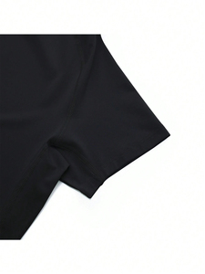 <b>Men's</b> Quick Dry Compression Casual Short Sleeve High Quality <b>Shirt</b> Easy Wash Wear Custom Logo Breathable Adjustable <b>Collarless</b> - Product Image 4