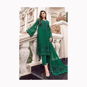 2024 nouvelle mode haute qualité broderie Salwar Kameez longue robe en soie dames Lehenga ODM vente en gros vêtements indiens et pakistanais - Product Image 5
